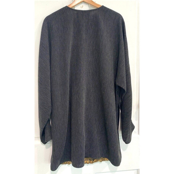 Linda Allard Ellen Tracy - black striped light jacket, tunic women's size 16 - Picture 8 of 10